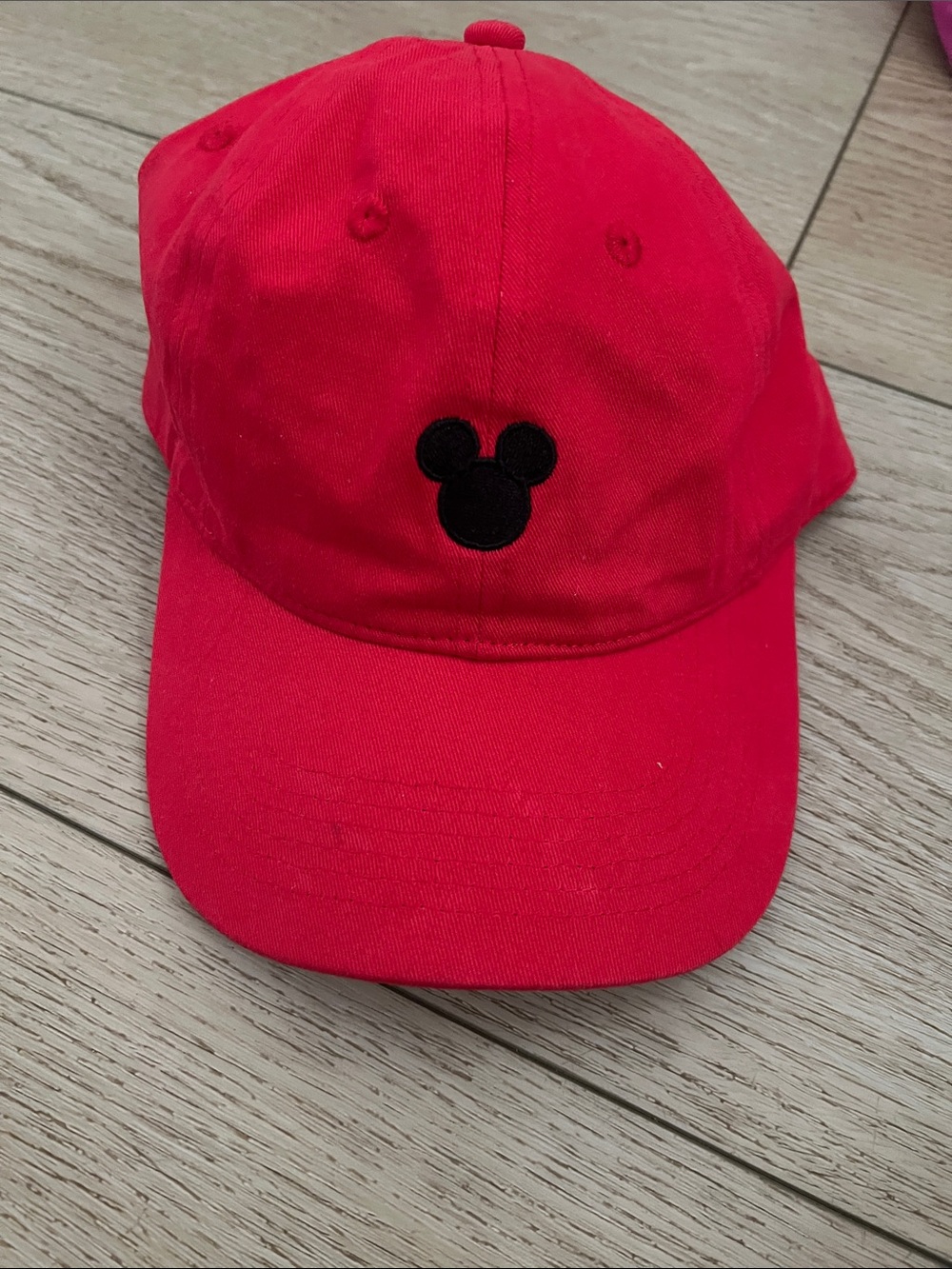 Disney Red Cap with Black Mickey Embroidery